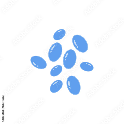 Saccharomyces boulardii colony. Probiotic, beneficial bacterias for human health and beauty. Vector illustration.