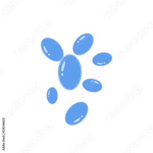 Saccharomyces boulardii colony. Probiotic, beneficial bacterias for human health and beauty. Vector illustration.