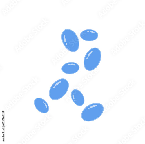 Saccharomyces boulardii colony. Probiotic, beneficial bacterias for human health and beauty. Vector illustration.