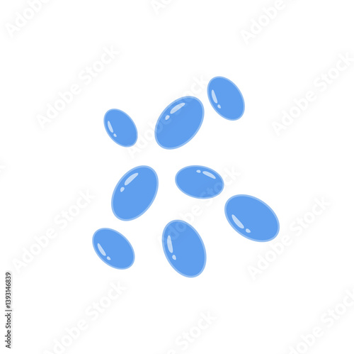 Saccharomyces boulardii colony. Probiotic, beneficial bacterias for human health and beauty. Vector illustration.