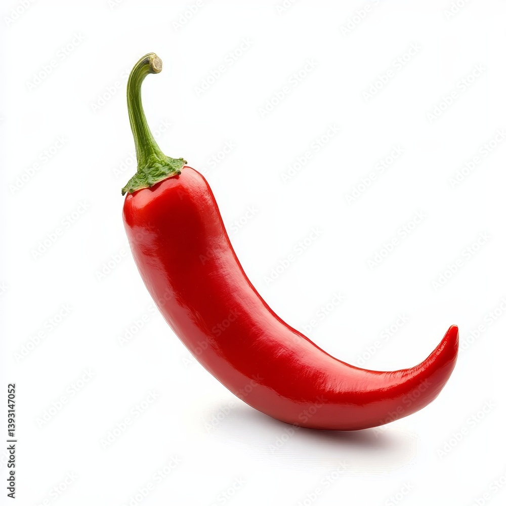 Red hot chili pepper isolated on white background