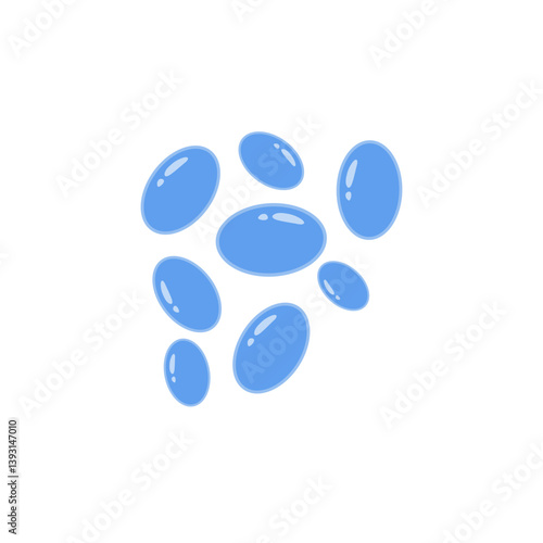 Saccharomyces boulardii colony. Probiotic, beneficial bacterias for human health and beauty. Vector illustration.