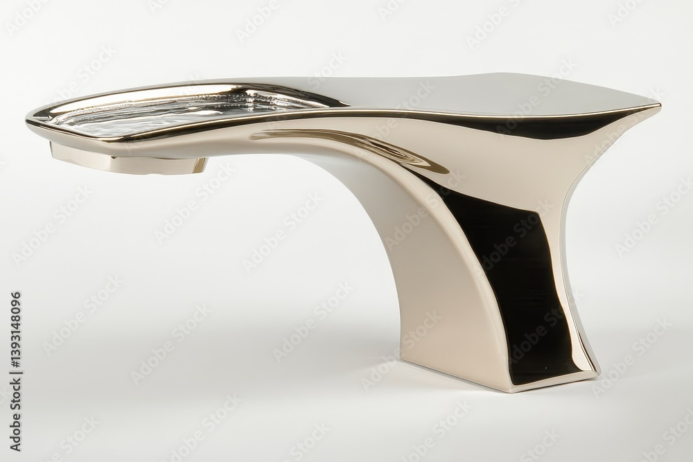 Steel chrome faucet with water flow