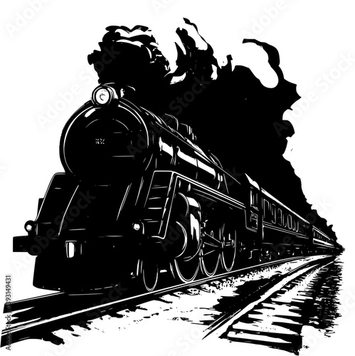Locomotive vector design, Locomotive vector graphic