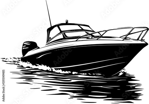 Motorboat, Boat vector design, Motorboat, Boat vector image