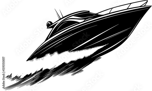 Speedboat, Boat vector design, Speedboat, Boat vector illustration
