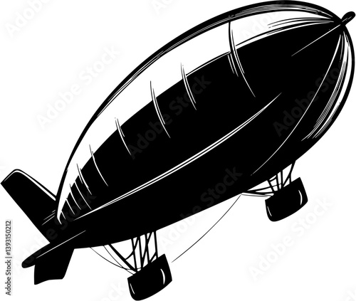 Thermal airship, Lighter than air vector design, Thermal airship, Lighter than air vector graphic