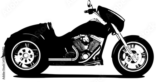 Trike, Motorcycle vector design, Trike, Motorcycle illustration art