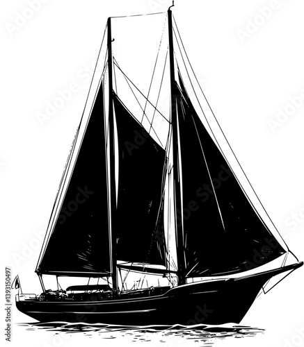 Yacht, Sailboat vector design, Yacht, Sailboat vector graphic