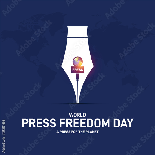 world press freedom day 2025. world press freedom day creative banner, poster, social media post, postcard, background, backdrop, greetings card, awareness, web banner, template, cover design etc.