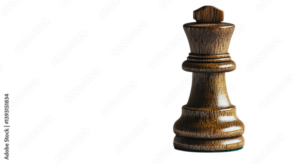 Fototapeta premium wooden chess piece on white background