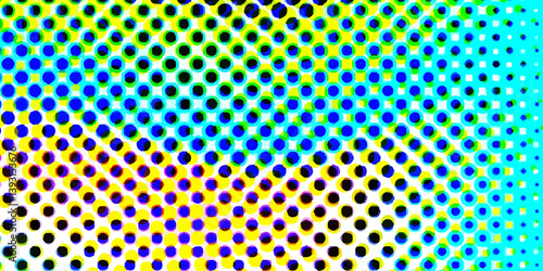 Abstract halftone pop art pattern artistic texture multicolored dots changing form background, abstract geometric monochrome gradient halftone dots background overlay distress design element.