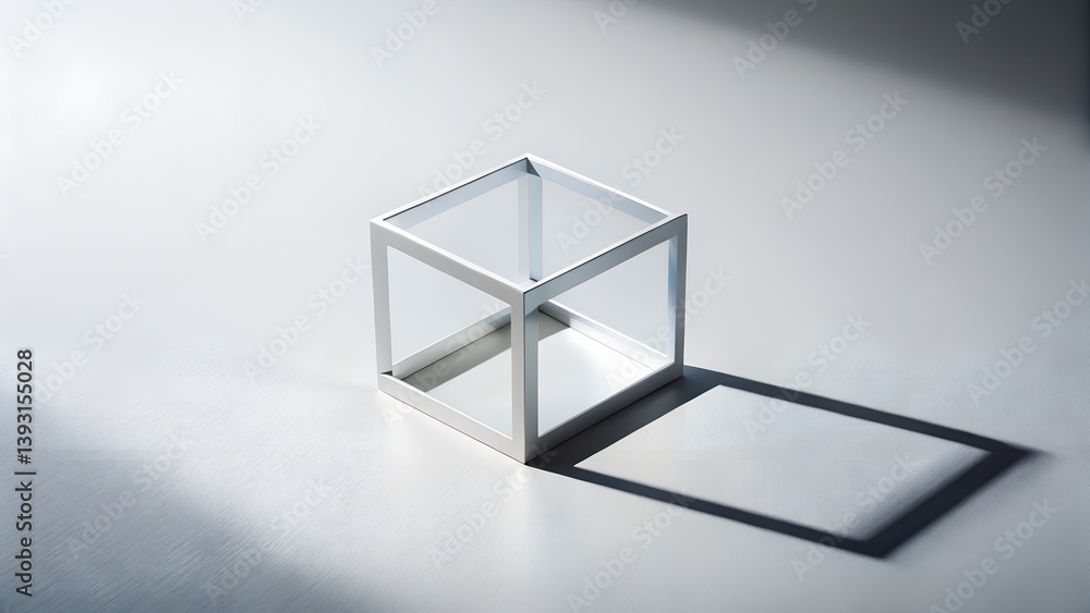 Naklejka premium White Cube Frame with Shadow