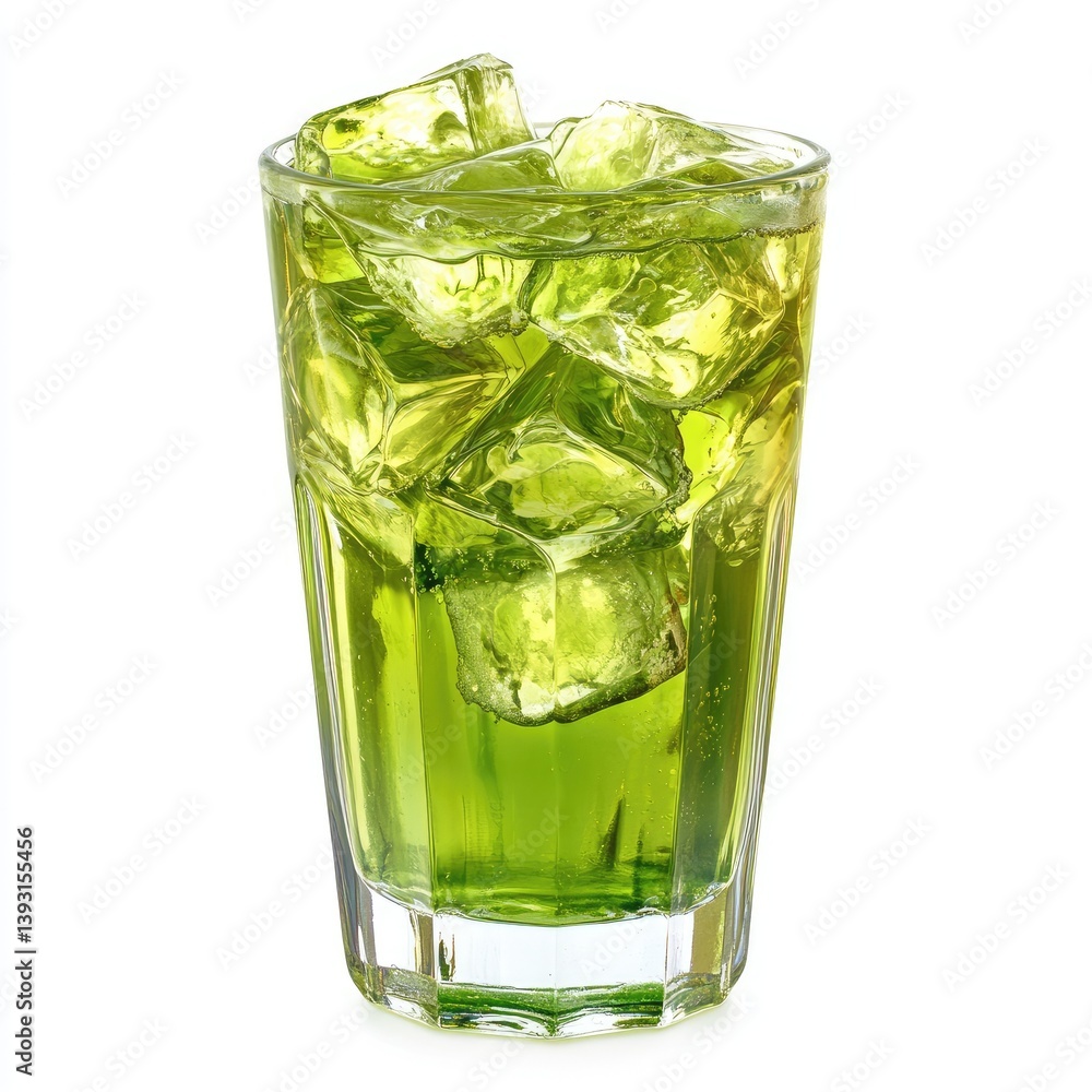 Refreshing green drink with ice cubes (1) Refreshing green drink with ice cubes (1)