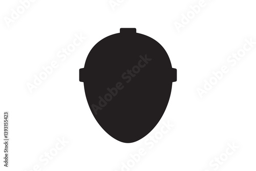 simple Hockey player safety mask silhouette icon vector isolated in white background
