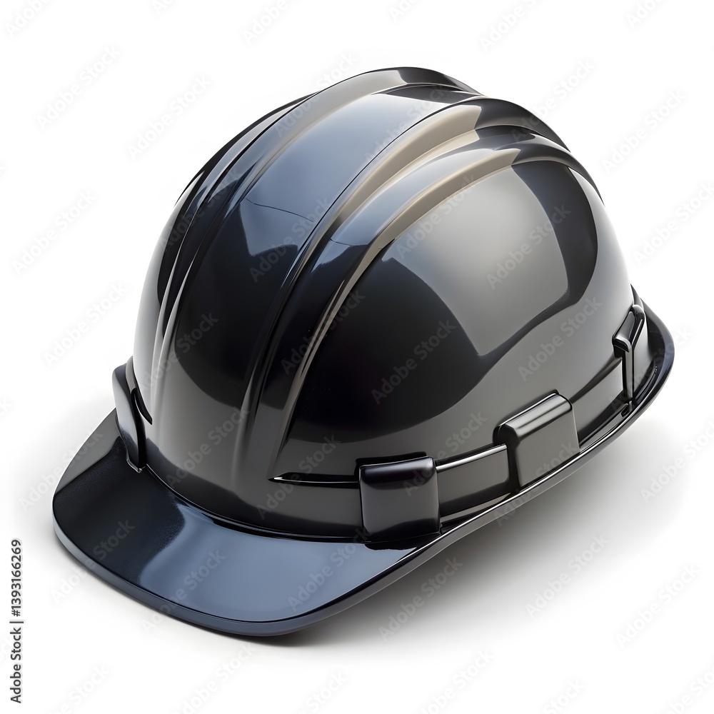 Fototapeta premium Black Hard Hat Safety Helmet