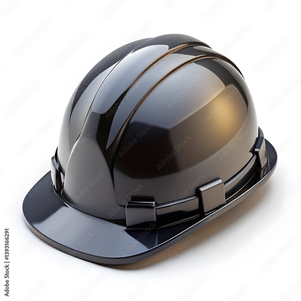 Fototapeta premium Black Hard Hat Safety Helmet