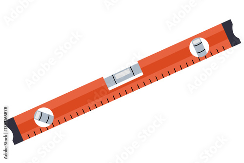 Flat style bubble level illustration for construction, building, and repair design