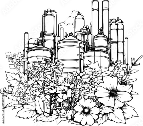 Brewery coloring book vector design, Brewery vector image