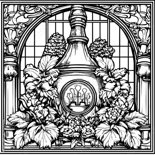 Brewery coloring book vector design, Brewery vector illustration