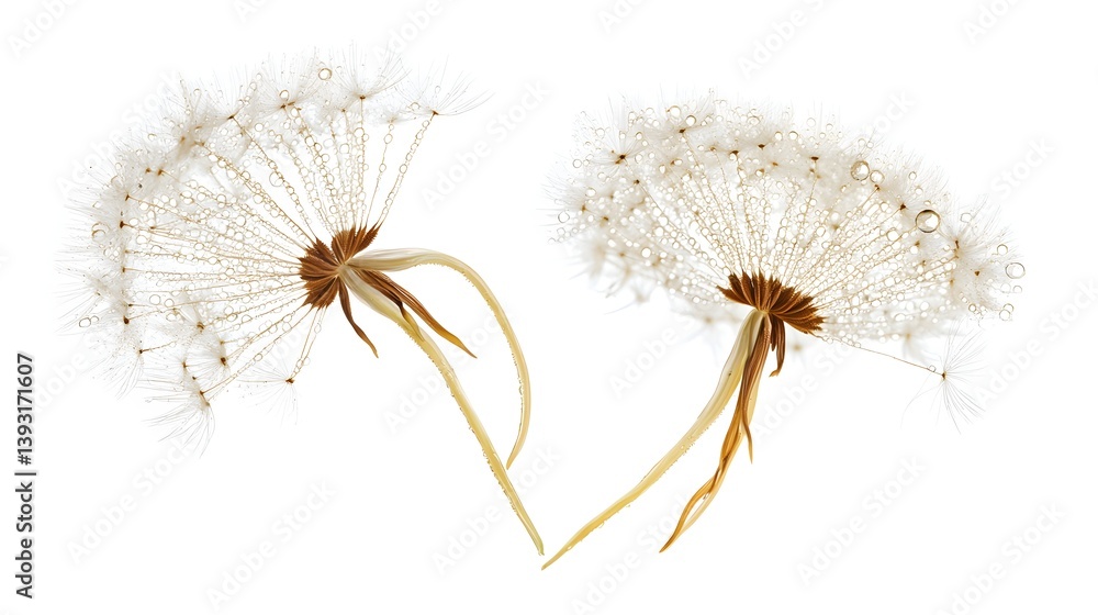 Close-Up of Dandelion Seeds with Artistic Glow Close-Up of Dandelion Seeds with Artistic Glow