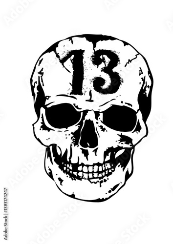 tete de mort tattoo numero 13 old school crane