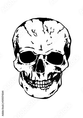 tete de mort crane tattoo old school halloween