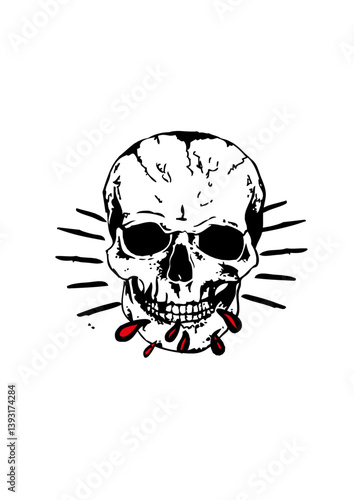 tete de mort tattoo crane tache sang old school