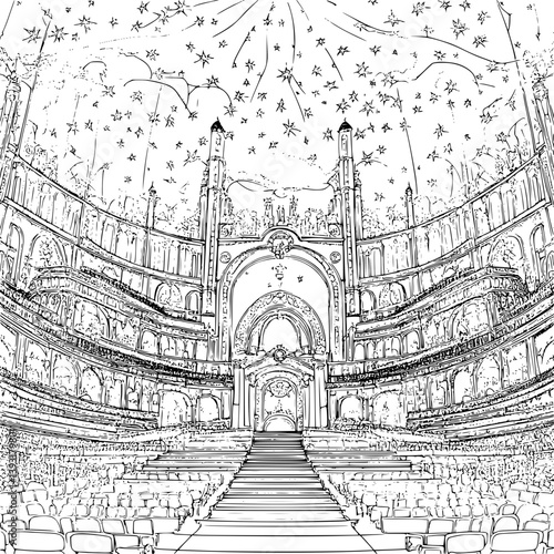 Arena coloring book vector design, Arena vector illustration