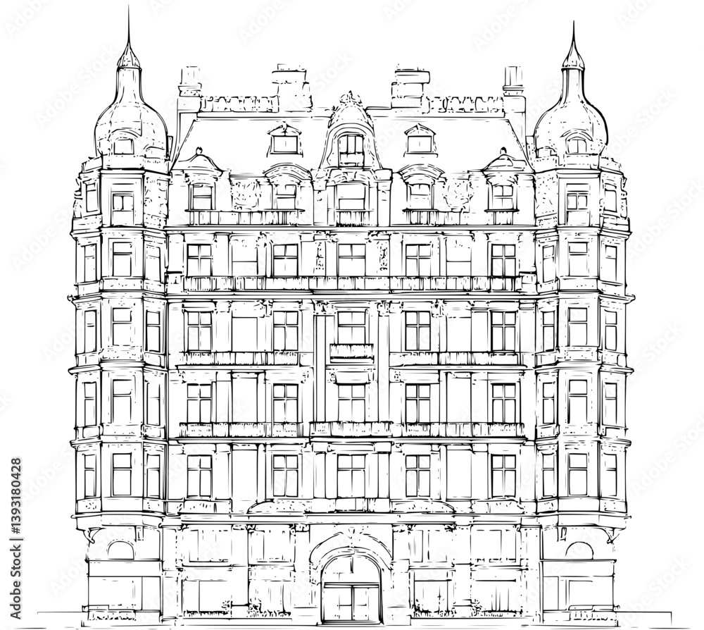 Obraz premium Hotel coloring book vector design, Hotel vector image