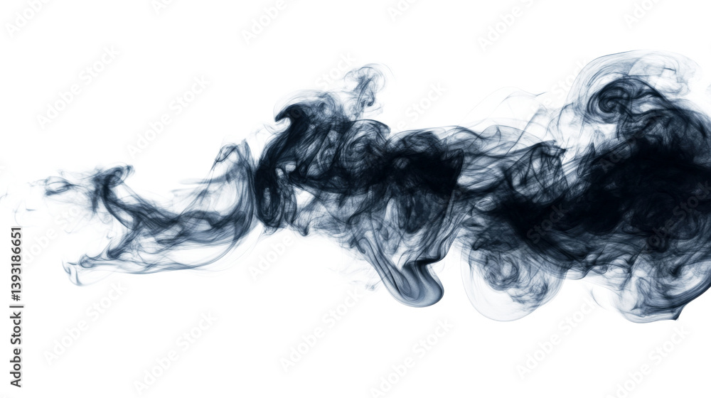 Delicate ethereal smoke swirls and floats against a black backdrop, cut out transparent Delicate ethereal smoke swirls and floats against a black backdrop, cut out transparent
