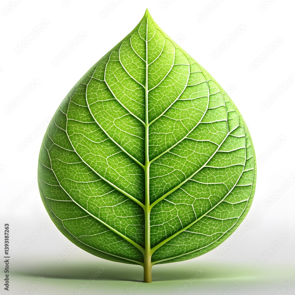 Obraz premium Single Green Leaf, Close-up Detail