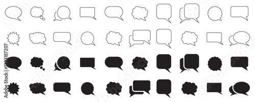 comic speech bubble icons set