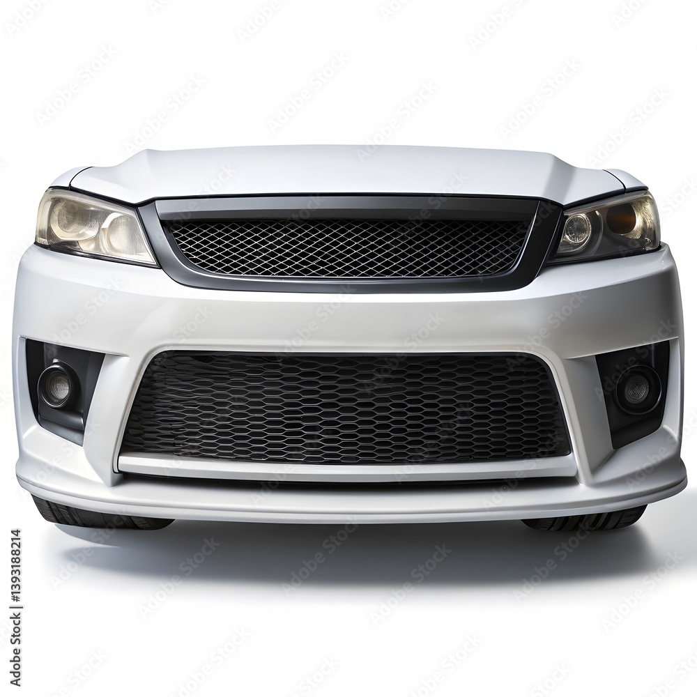 Close-up of a Car's Front Grill and Bumper Close-up of a Car's Front Grill and Bumper