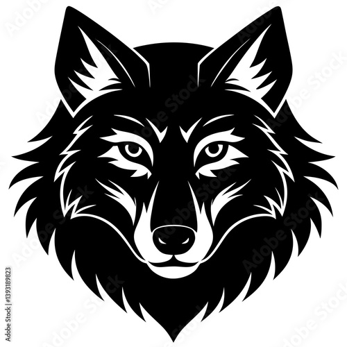 wolf head silhouette vector illustration