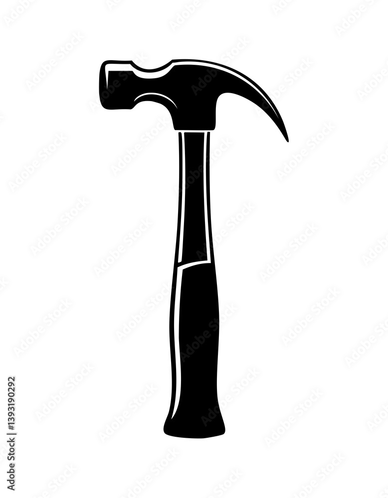 hammer silhouetteD isolated on white hammer silhouetteD isolated on white