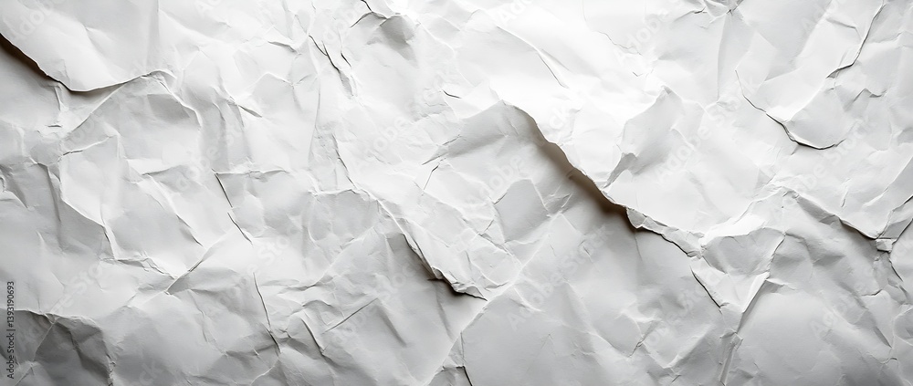 Obraz premium Detailed Texture of Crumpled White Paper Perfect for Backgrounds and Creative Projects in High Resolution : Generative AI