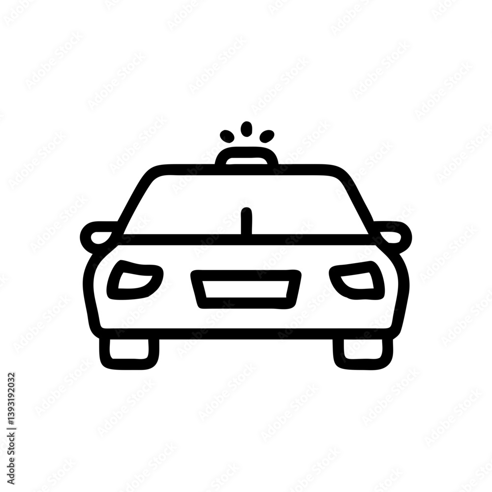 Police Car Icon for Law Enforcement and Security Themes Police Car Icon for Law Enforcement and Security Themes