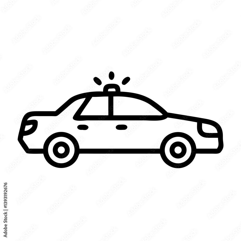 Police Car Icon for Law Enforcement and Security Themes Police Car Icon for Law Enforcement and Security Themes