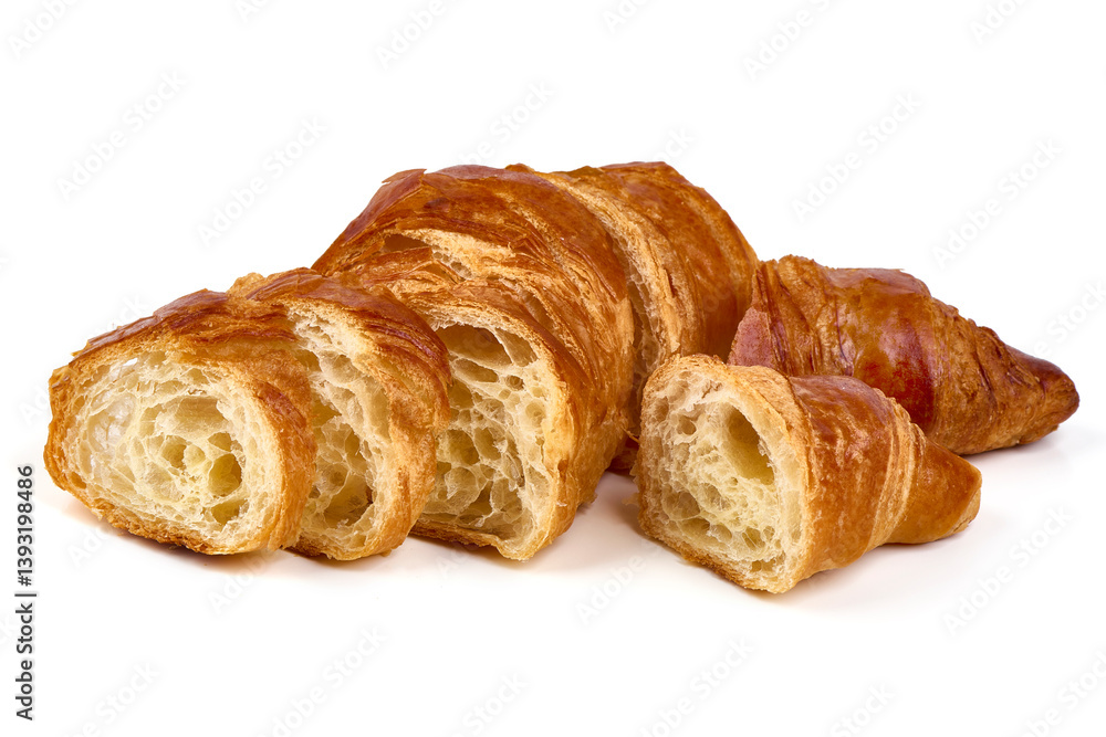 Freshly baked croissant, isolated on white background. Freshly baked croissant, isolated on white background.