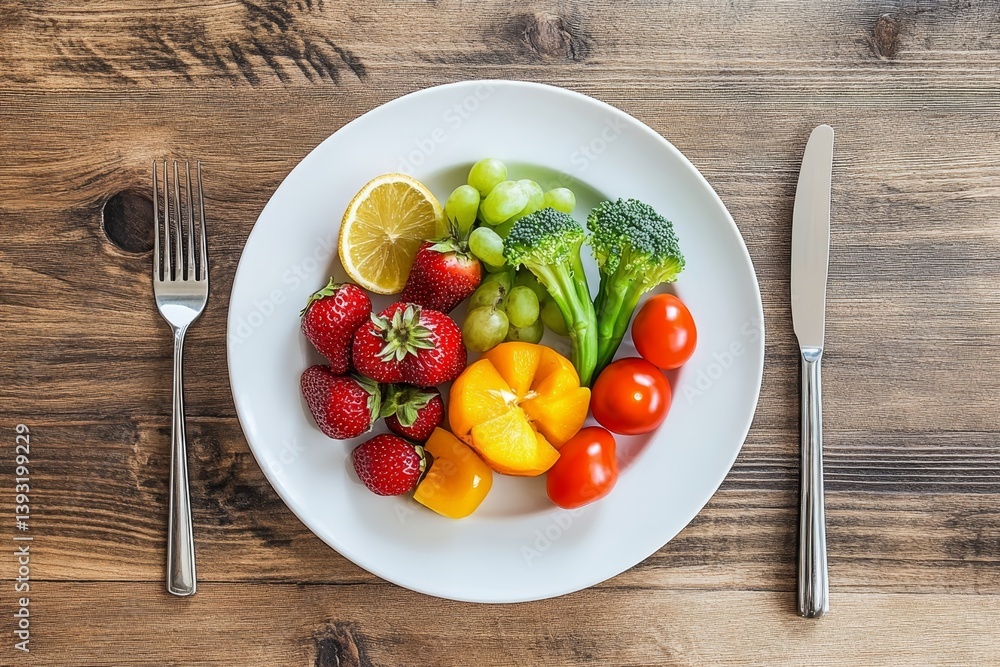 A plate of colorful fruits and vegetables