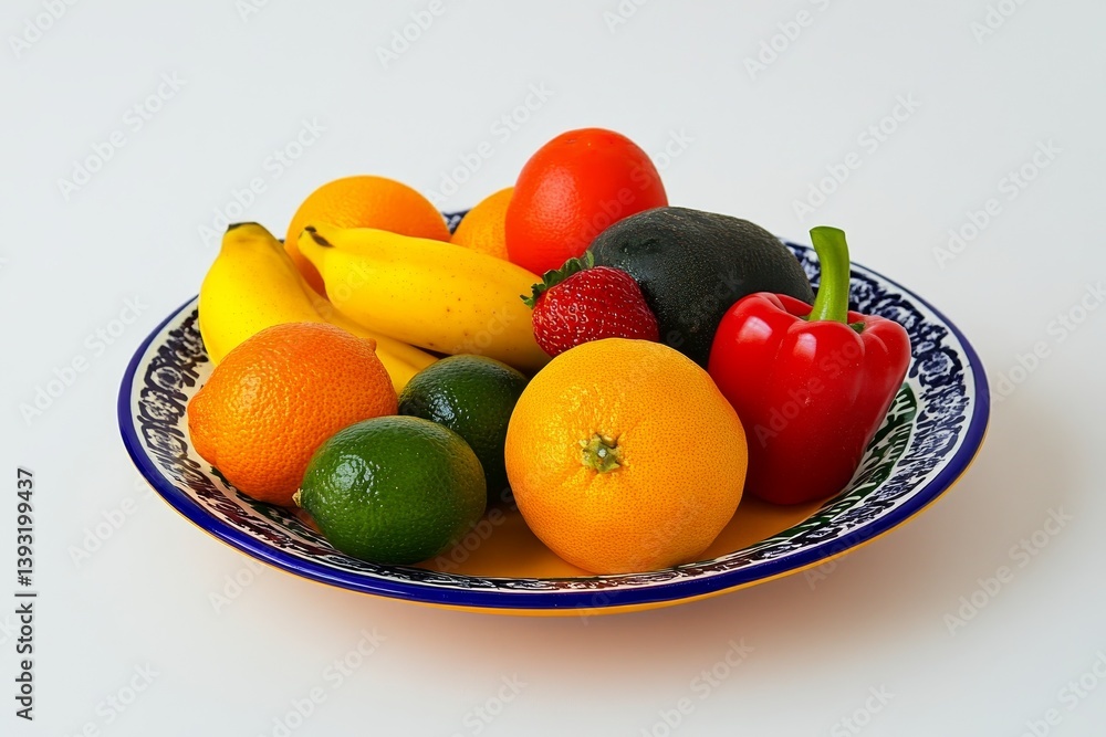 A plate of colorful fruits and vegetables