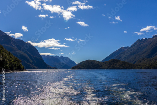 Beautiful Lake Te Anau in Fiordland National Park, South Island, New Zealand