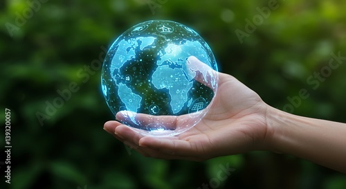 Global Interconnectivity: A Hand Holding the World