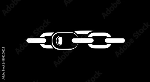 Chain link black silhouette vector illustration
