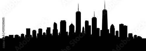 Houston City Skyline Silhouette, City buildings black Silhouette vector
