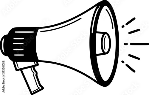 megaphone silhouette, minimal car horn icon vector illustration
