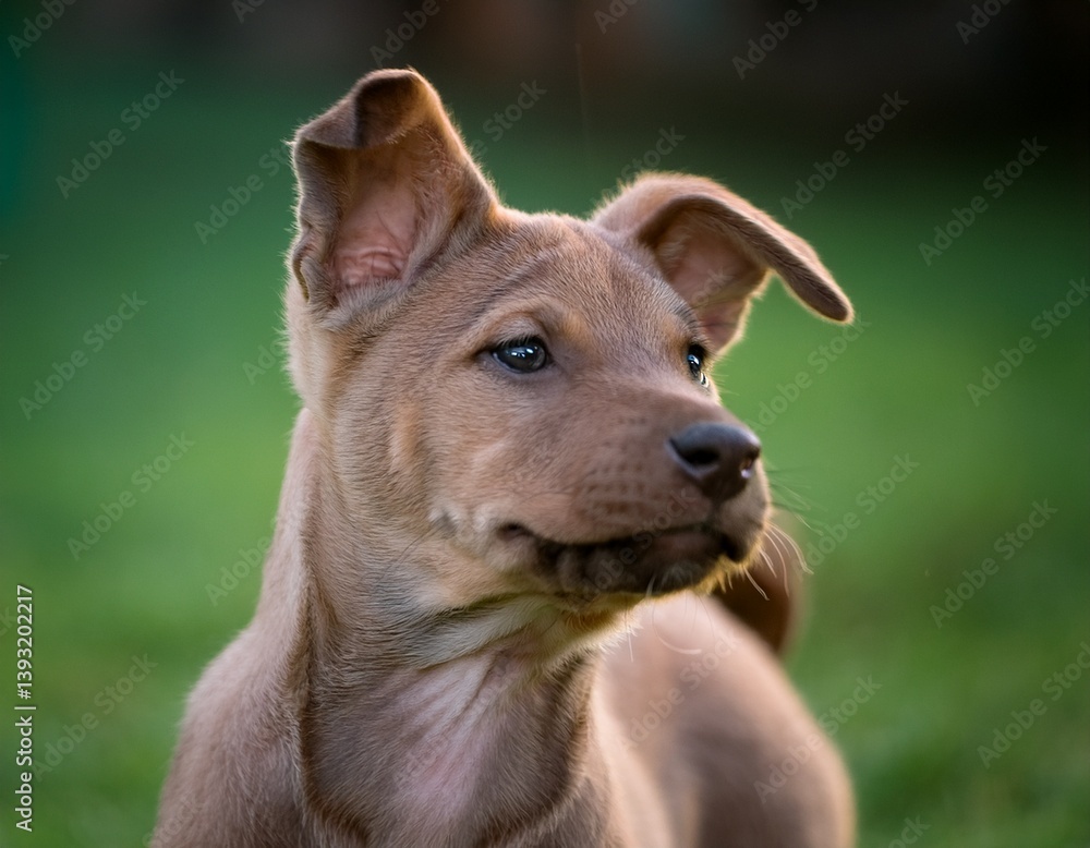 a dog with green background, cute puppy a dog with green background, cute puppy