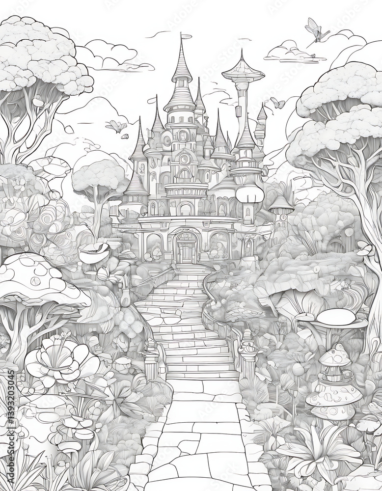 Fototapeta premium sketch of castle
