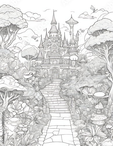 Wallpaper Mural sketch of castle Torontodigital.ca